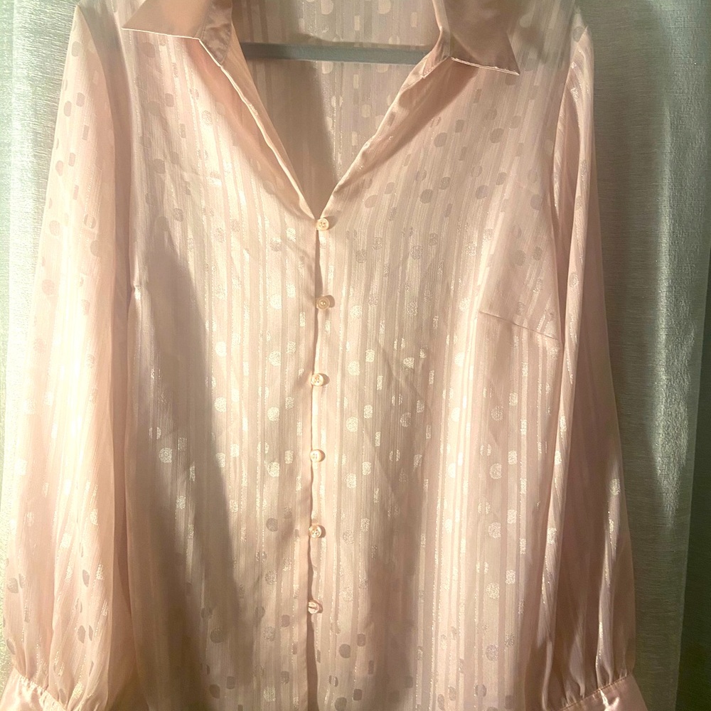 Sheer polka dot blouse